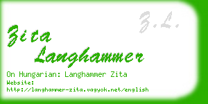 zita langhammer business card